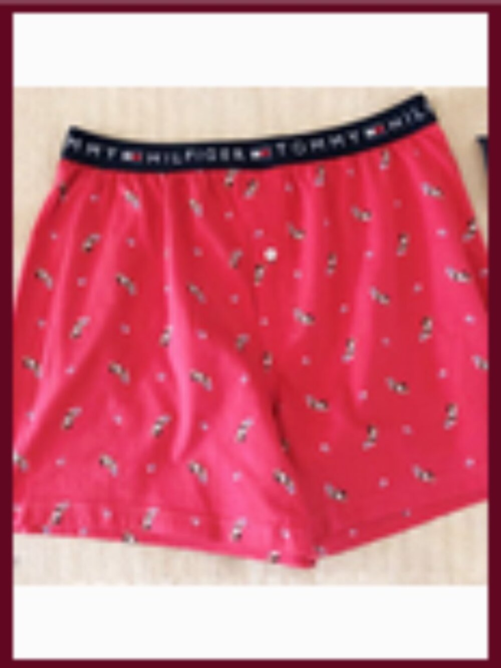 Boxer shorts mens new size M waist (32-34") Tommy Hilfiger cotton ruby
